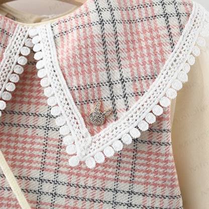 Baby Plaid Dress with Flower Bag - image 4