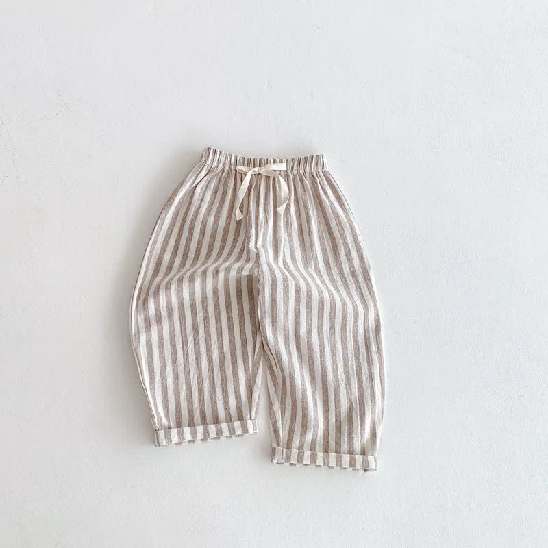 Baby Toddler Vertical Striped Minimalist Pants - Brown - 5-7T - image 15