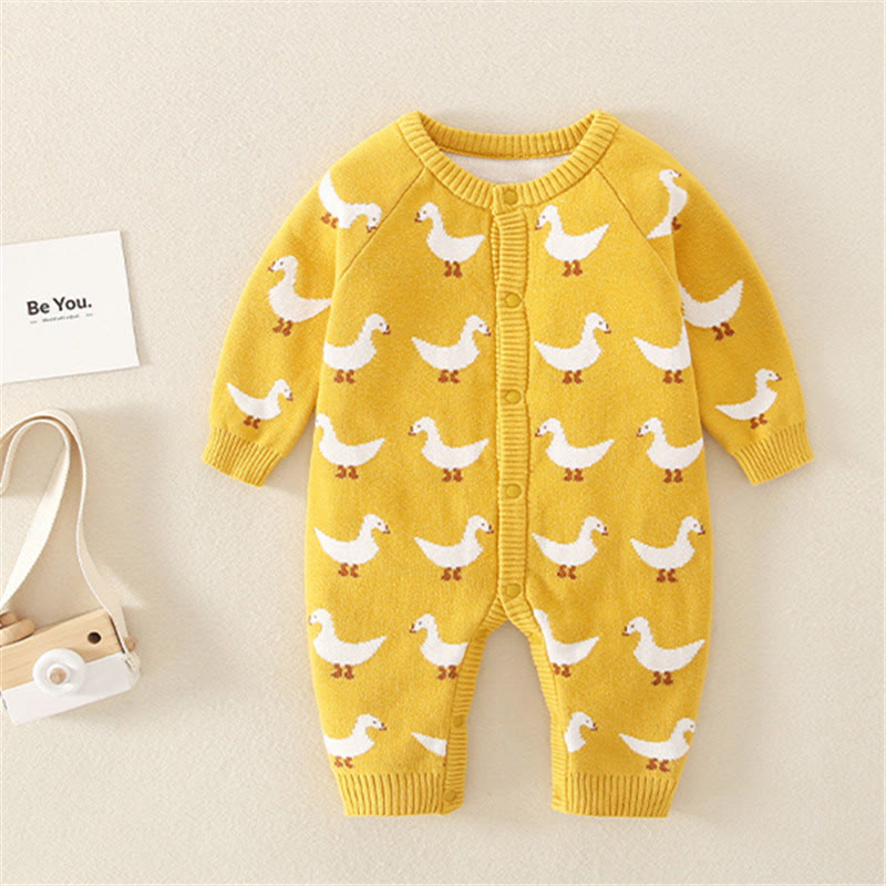  Baby Knitted Goose Yellow Romper - Yellow - 18-24M - image 3