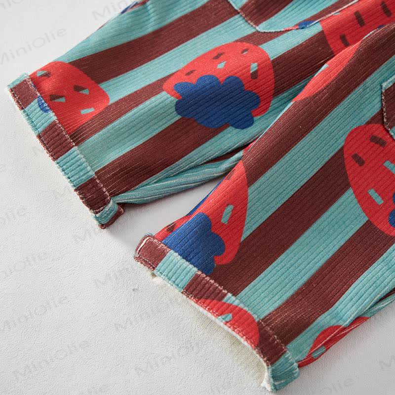 Baby Toddler Vertical Stripe Strawberry Print Corduroy Pants - image 4