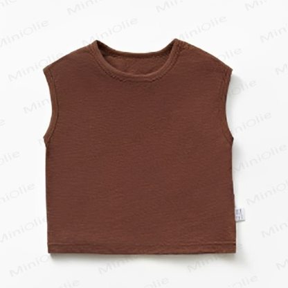 Baby Toddler Solid Color Crew Neck T-shirt - Brown - 4-5T - image 4