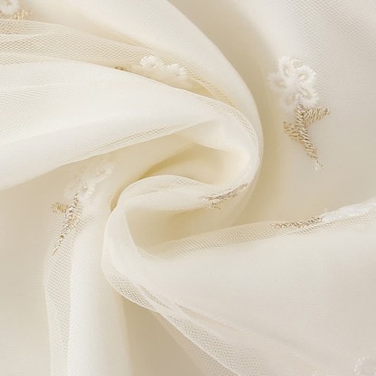 Toddler Embroidered Flower Tulle White Dress - image 6