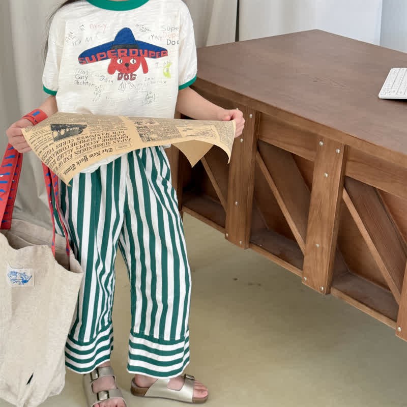 Toddler Girl Striped Simple Loose Pants - image 11