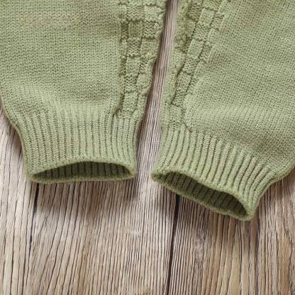 Baby Solid Color Knit Romper with Hat Socks Gloves - image 10