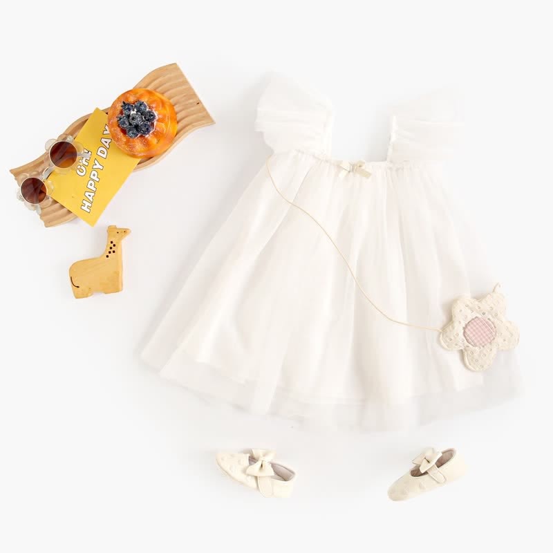 Baby Toddler Solid Color Tulle Bow Dress - image 8