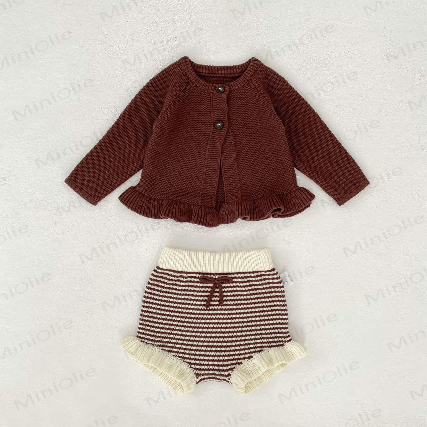 Baby Ruffled Cardigan/Striped Shorts - image 5