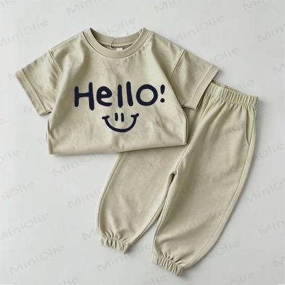 HELLO! Baby Green Tee and Pants 2-Piece Set - Green - 2-3T - image 1