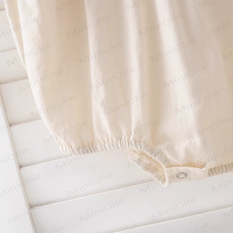 Baby Embroidered Beige Bodysuit - image 5