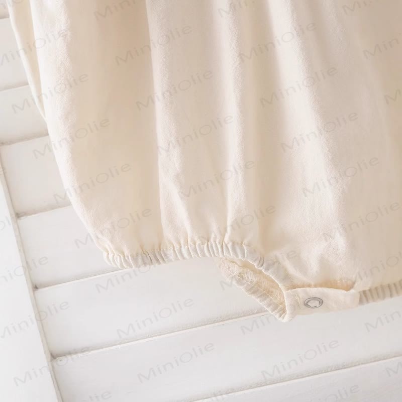 Baby Embroidered Beige Bodysuit - image 5