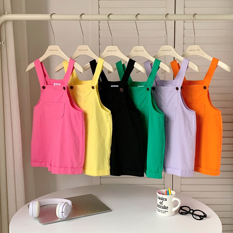 Toddler Solid Color Youthful Overalls - image 3