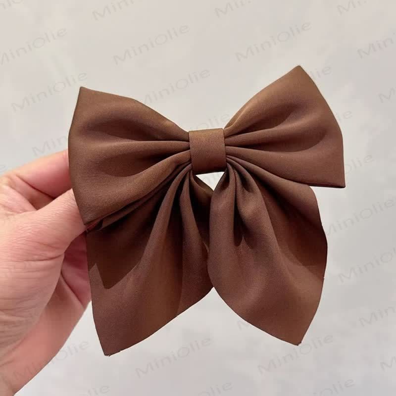 1PC Baby Plain Bow Hair Clip - Brown - image 11