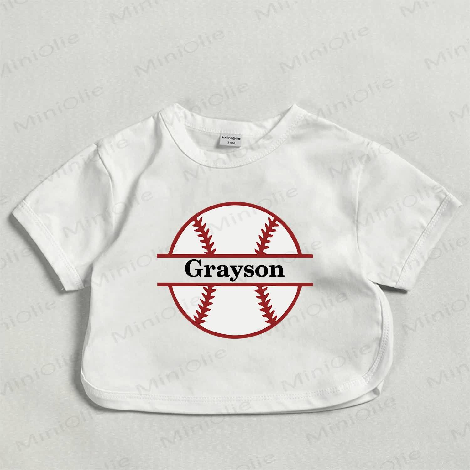 Customized Football Baby Personalize Your Name White T-shirt - White - 18-24M - image 1