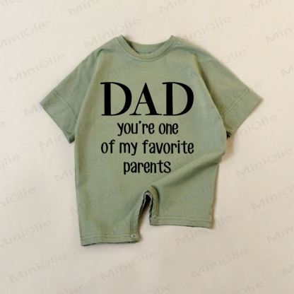 DAD YOU'RE ONE OF MY FAVORITE PARENTS Baby Green Romper - Green - 18-24M - image 1