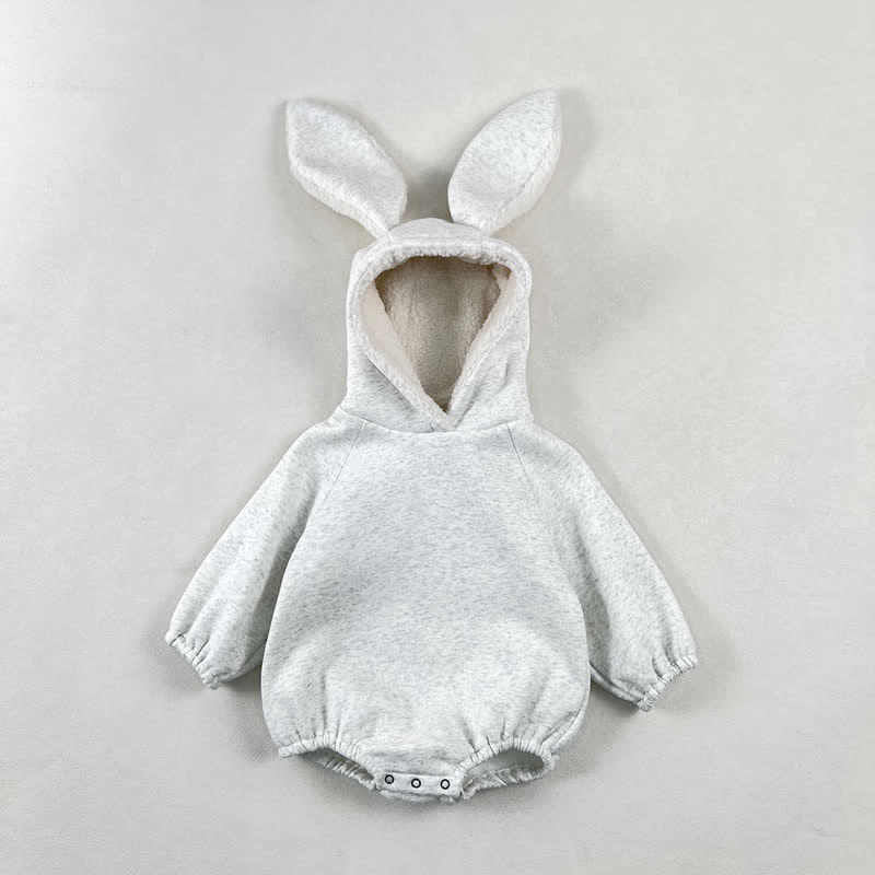 Baby Fleece Lined Solid Color Hooded Bodysuit - Grey - 18-24M - image 7