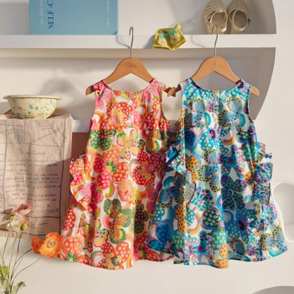 Toddler Chic Dots Flower Sleeveless Dress - image 2