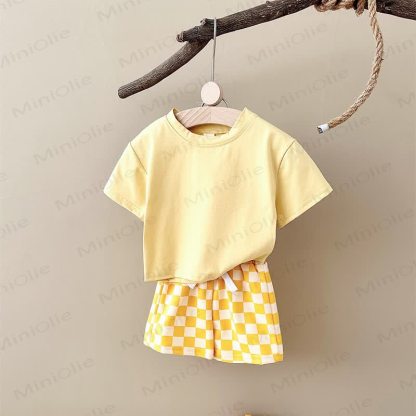 Baby 2-Piece Soft Checkerboard Sweatsuit Set - Yellow - 2-3T - image 19