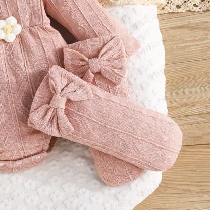 Baby Flower Bodysuit Headband Socks - image 17