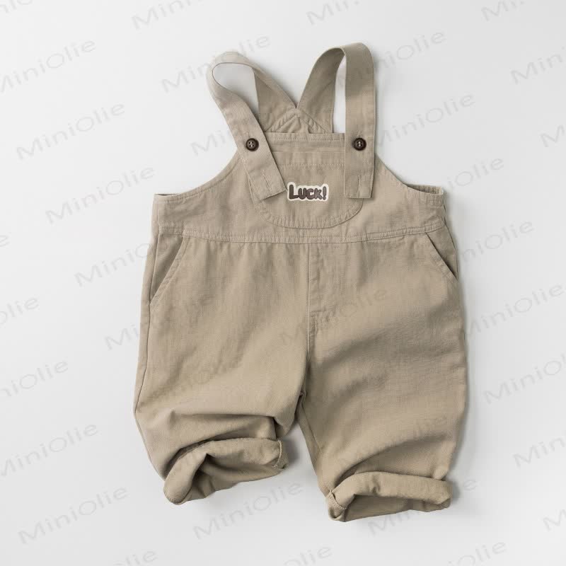 LUCK Baby Toddler Solid Color Overalls - Beige - 8Y - image 4