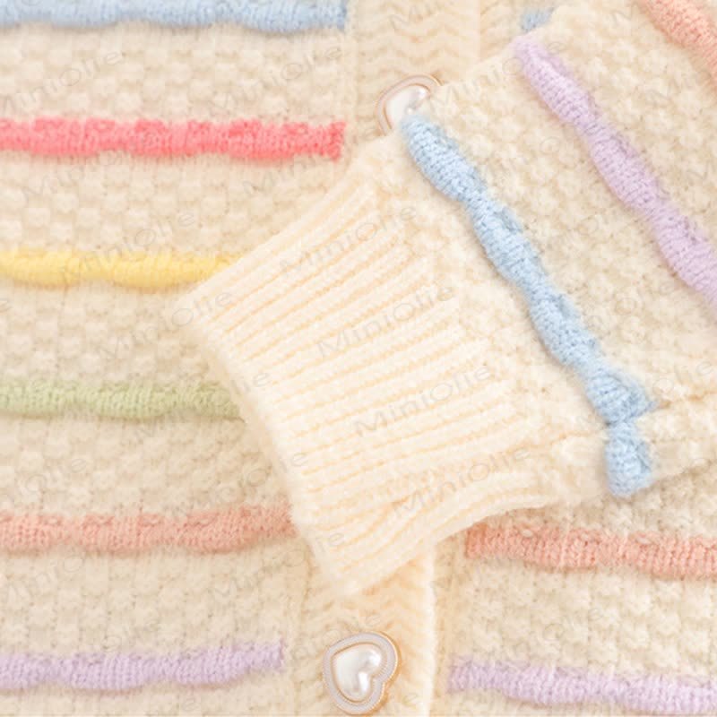 Baby Toddler Girl Bows Rainbow Knitted Sweater 3-Piece Set - image 11
