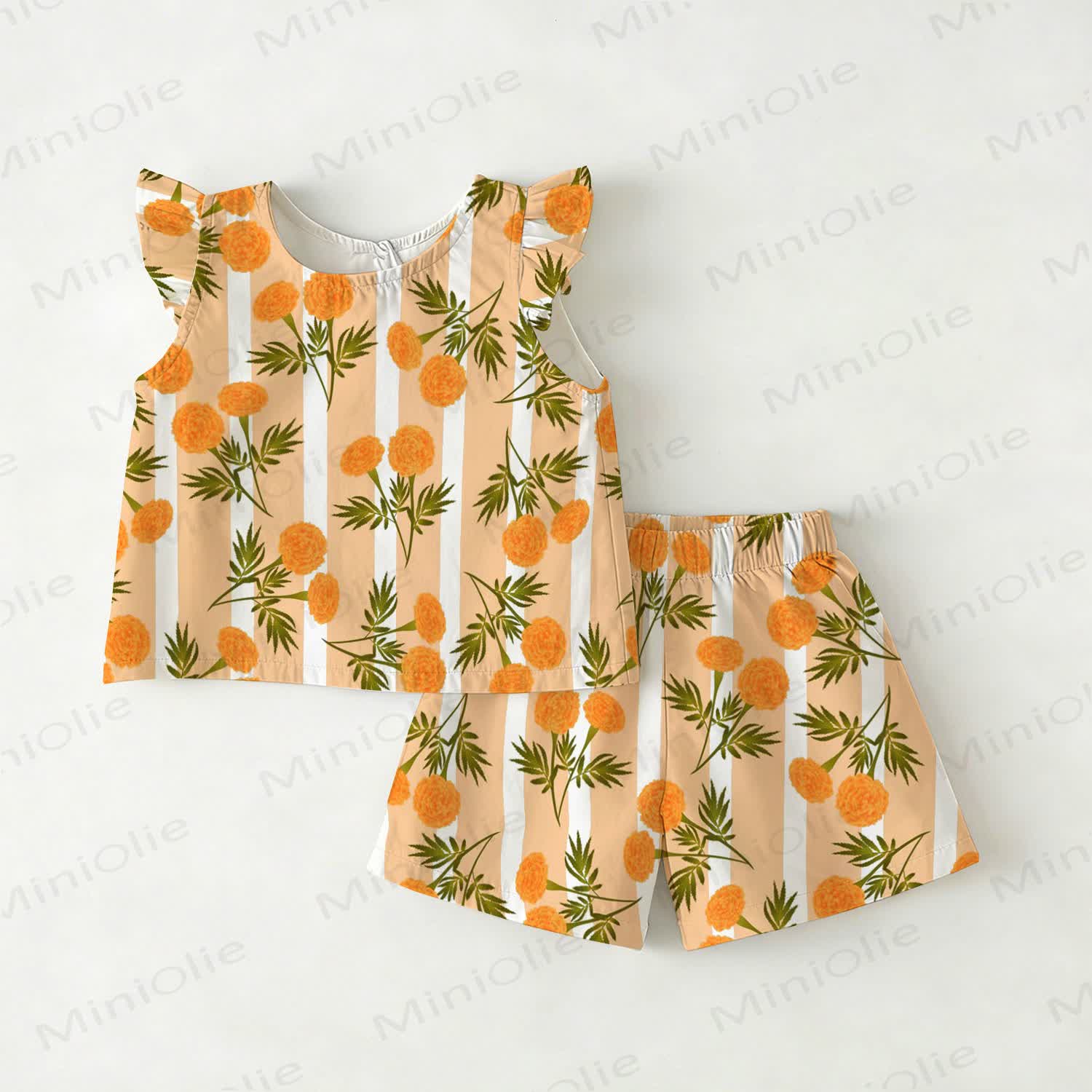 Baby Toddler Floral Top and Shorts 2-piece Set - Yellow - 3-4T - image 1