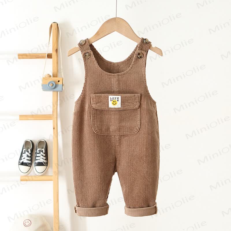 LOVE SMILE Toddler Corduroy Pocket Overalls - Brown - 5-7T - image 13