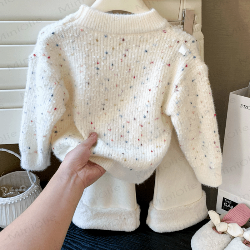 Kid Girl Pink Heart Knitted Pullover Sweater - image 9