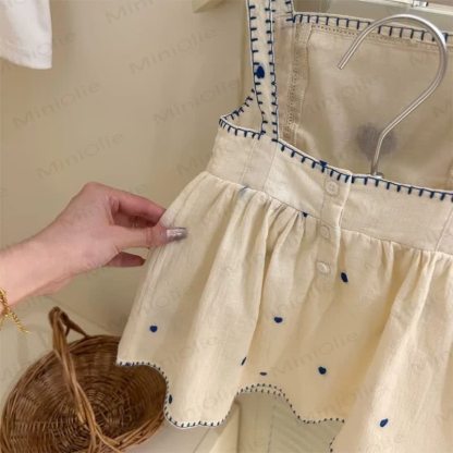 Baby Toddler Heart Beige Strap Dress  - image 5