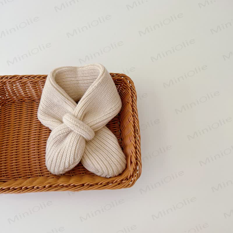 Baby Toddler Solid Color Knitted Scarf - Beige - 6M-5T - image 7