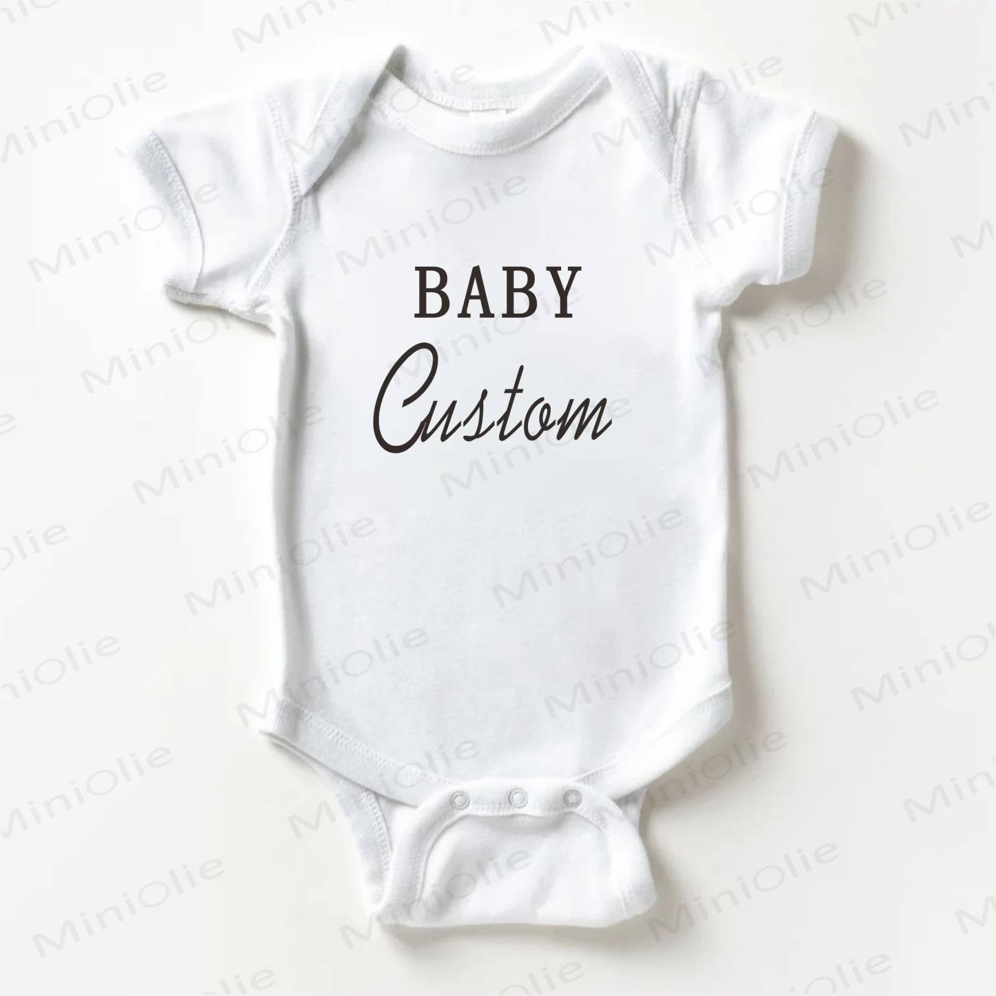 Name Customization Baby White Bodysuit - image 1