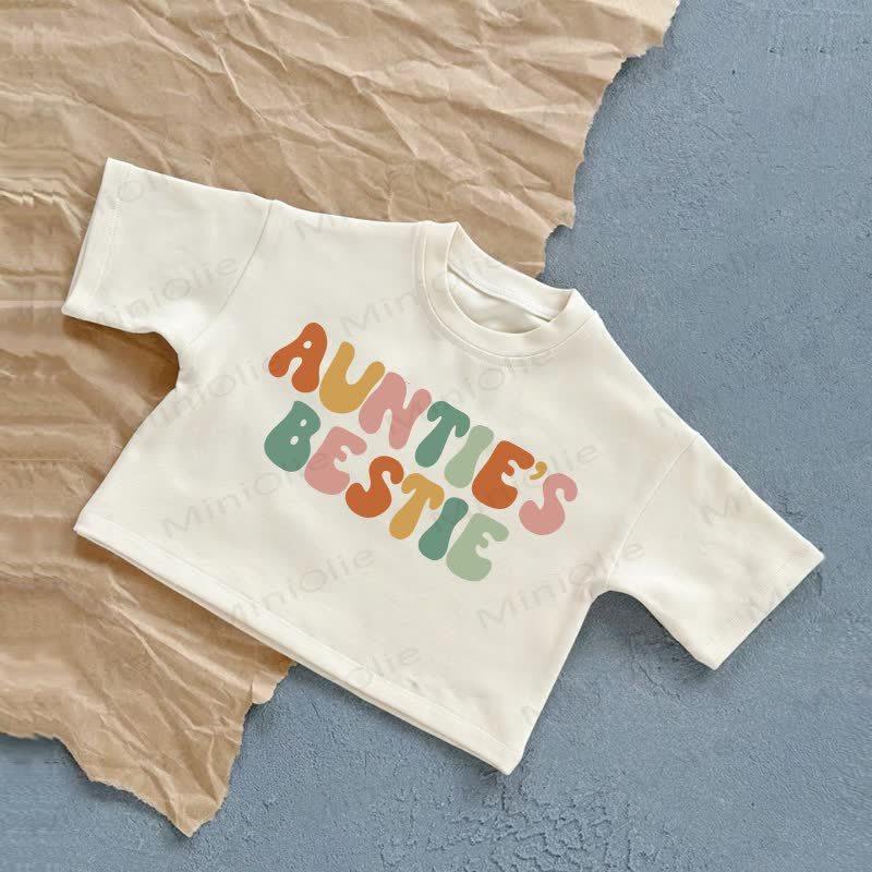 AUNTIE'S BESTIE Baby Summer Casual T-Shirt - White - 2-3T - image 1