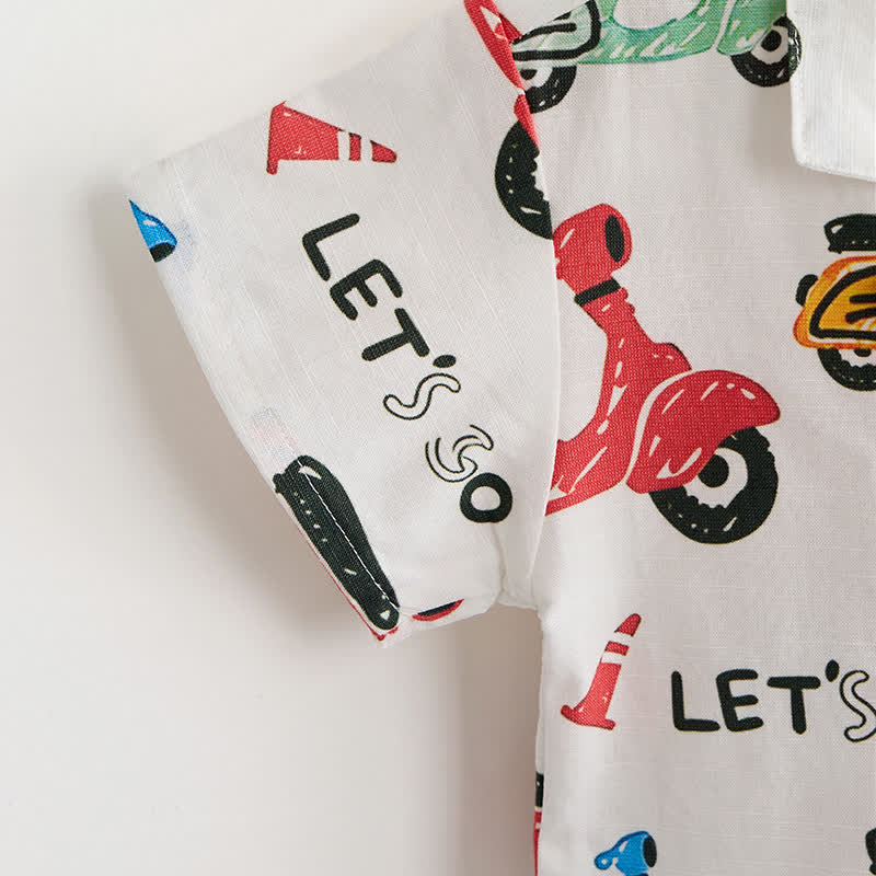 Toddler Boys Electric Bike Print Shirt and Shorts 2-piece Set - image 5