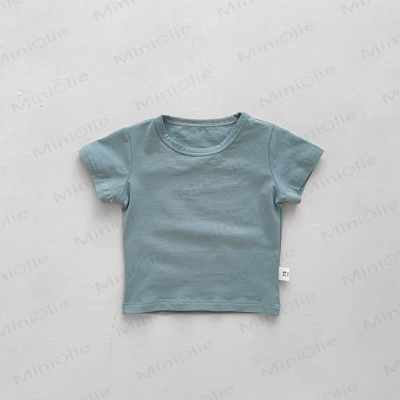 Baby Solid Color Striped Loose T-shirt - Blue - 2-3T - image 15
