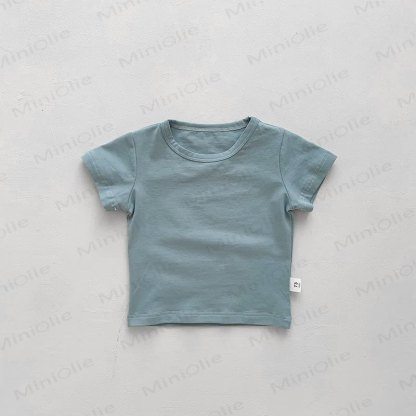 Baby Solid Color Striped Loose T-shirt - Blue - 2-3T - image 15