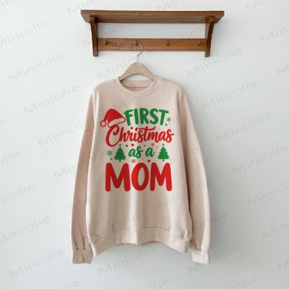 FIRST CHRISTMAS AS A DAD/MOM Daddy/Mommy and Me Sweatshirt - Beige - MOM Sweatshirt: XL - image 4