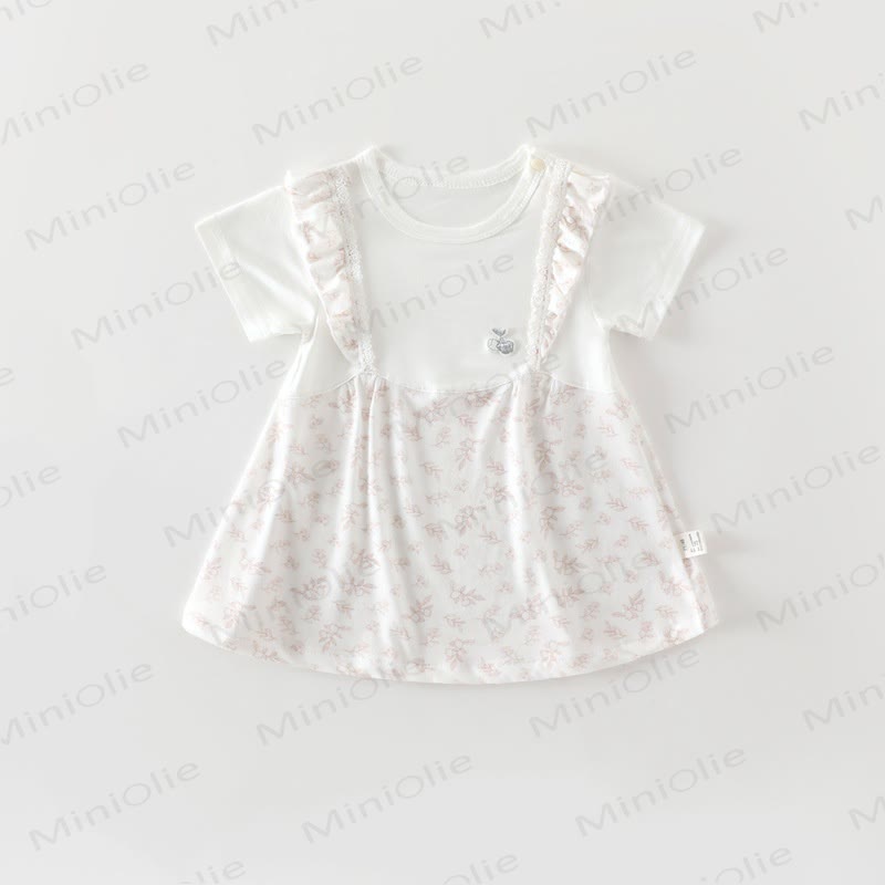 Baby Toddler Girl Bow Flutter Sleeve Dress - Beige - 18-24M - image 3