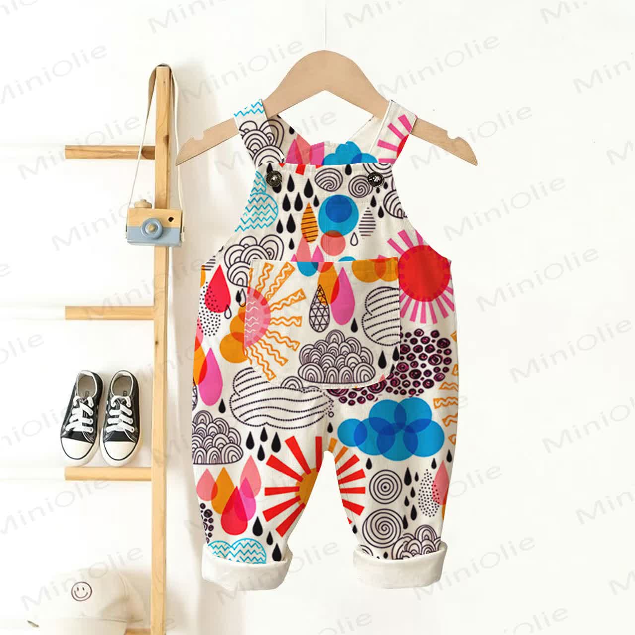 Baby Toddler Weather Print Overalls - White - 3-5T - image 1