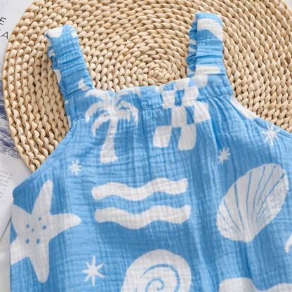 Baby Marine Print Romper with Hat - image 4
