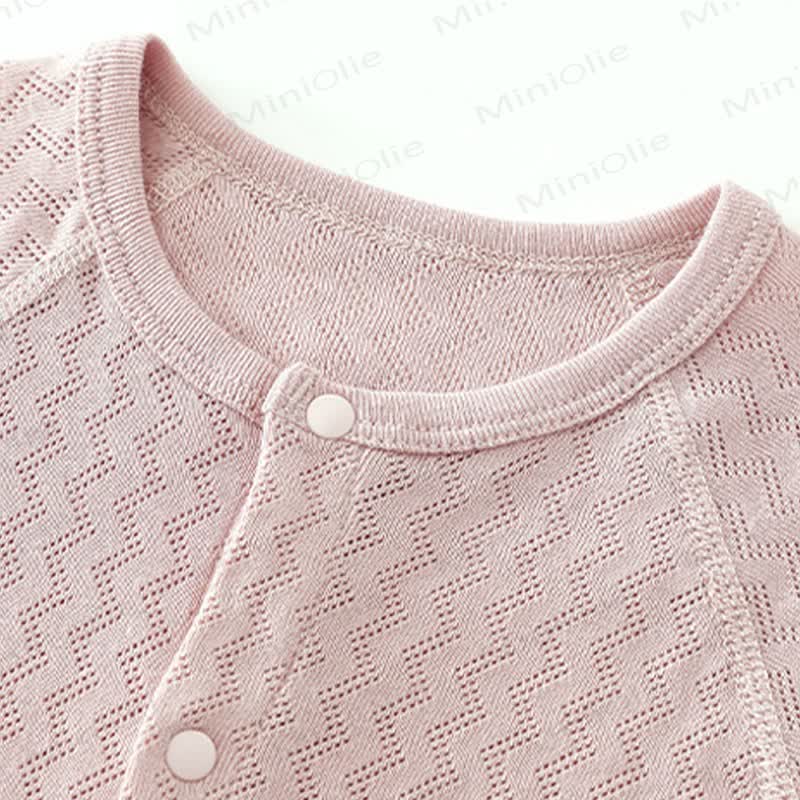 Baby Solid Color Front Snaps Romper - image 7