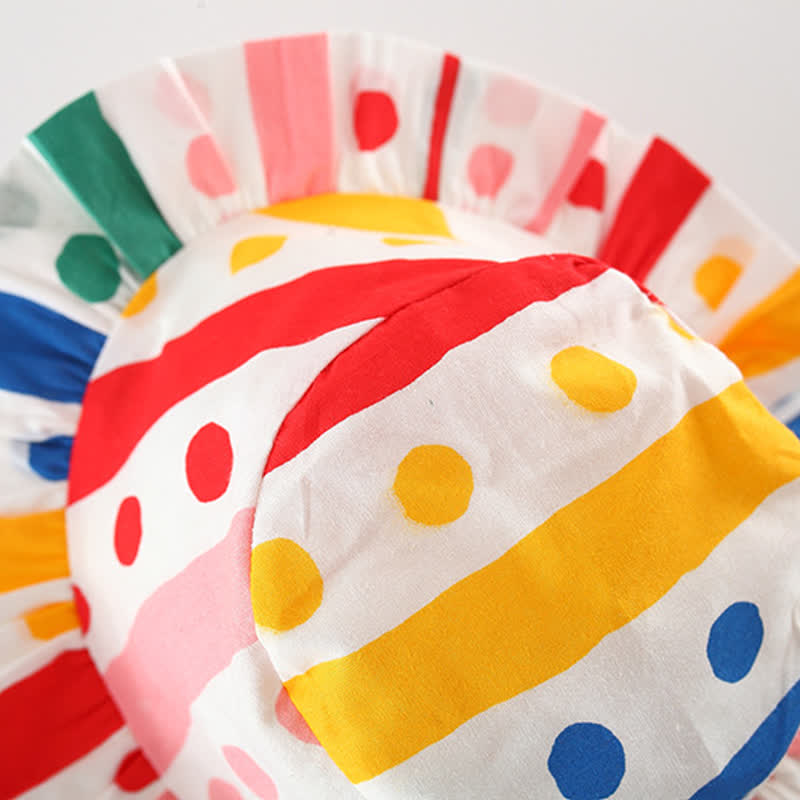 Baby Toddler Colorful Striped Dot Dress with Hat - image 3