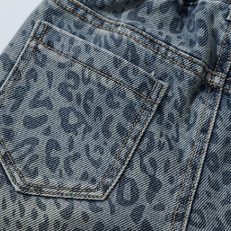 Toddler Leopard Print Denim Blue Pants - image 13
