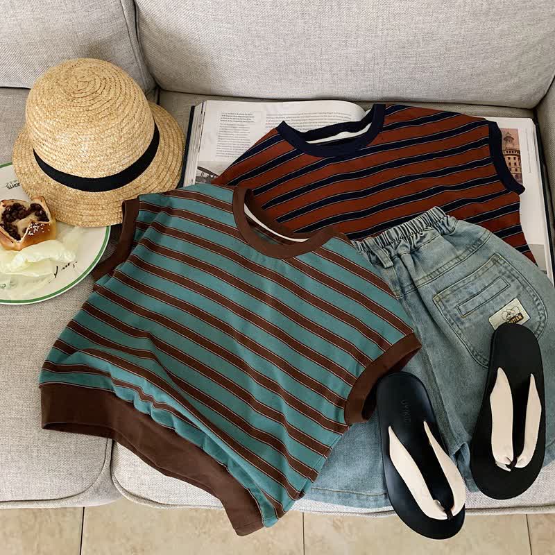 Toddler Contrast Color Stripe Tank Top - image 2