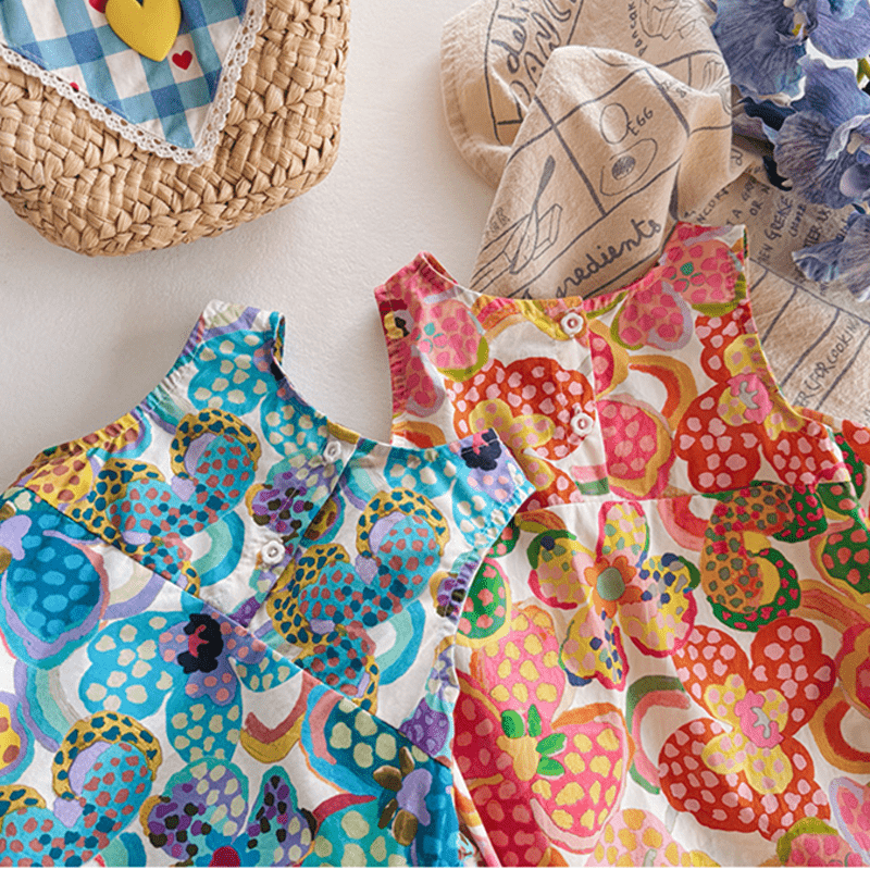 Toddler Chic Dots Flower Sleeveless Dress - image 7