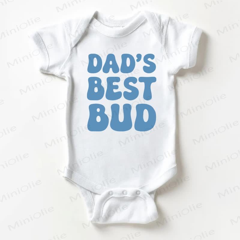DAD'S BEST BUD Baby White Cotton Bodysuit - White - 18-24M - image 1