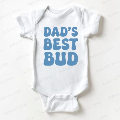 DAD'S BEST BUD Baby White Cotton Bodysuit - White - 18-24M - image 1