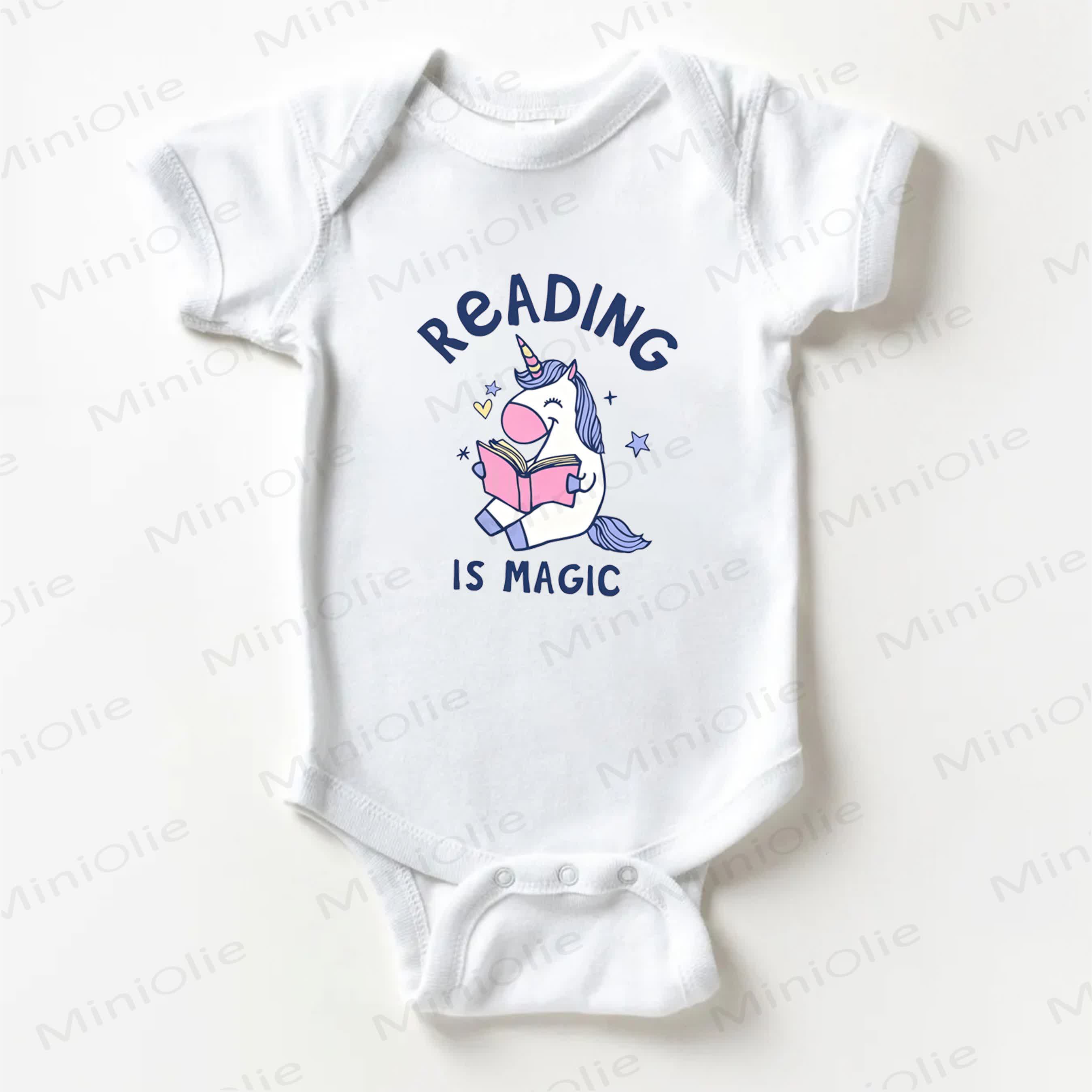 READING IS MAGIC Baby White Bodysuit - White - 18-24M - image 1