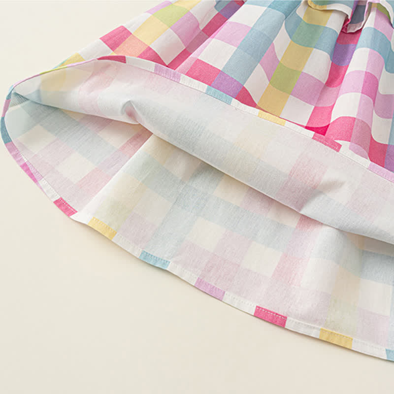 Toddler Lovely Colorful Plaid Suspenders Dress - image 9