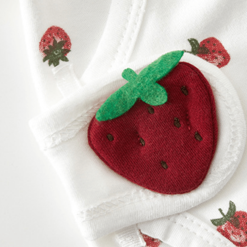 NICE HAPPY LOVELY Baby Fruits Kimono Romper with Bib - image 6