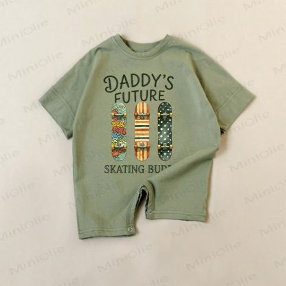 DADDY'S FUTURE SKATING BUDDY Baby Green Romper - Green - 18-24M - image 1