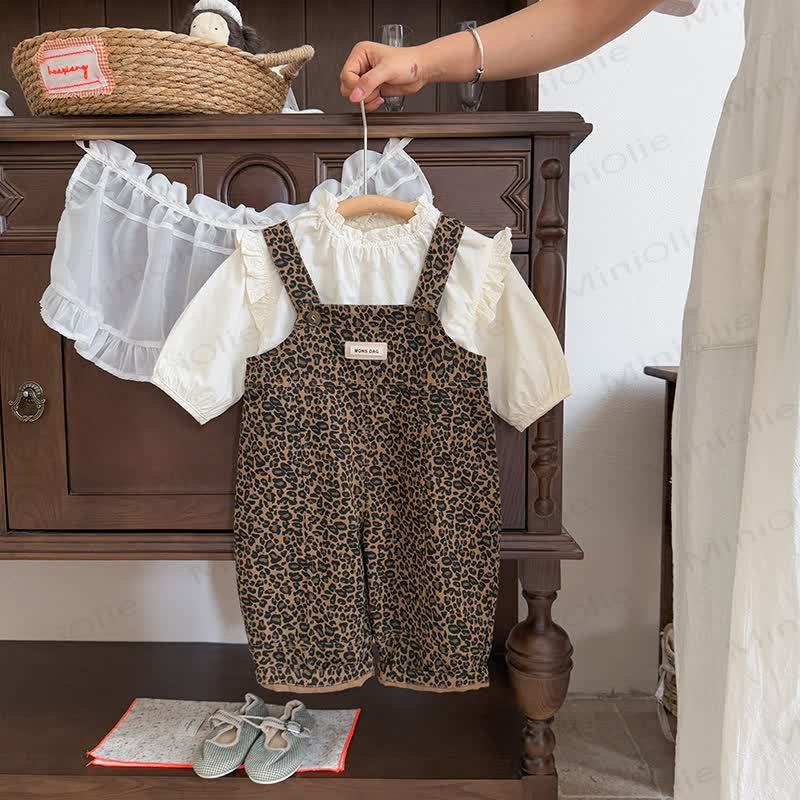 Baby Leopard Overalls or Beige Top - image 4