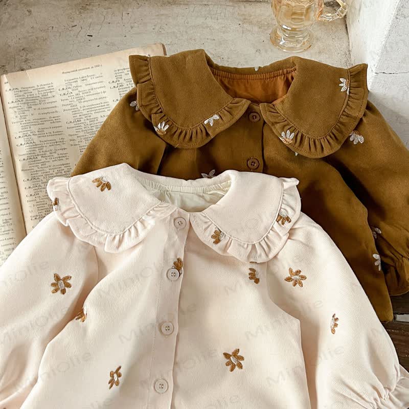 Baby Girl 2-piece Cord Embroidered Flower Set - image 12